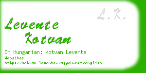 levente kotvan business card